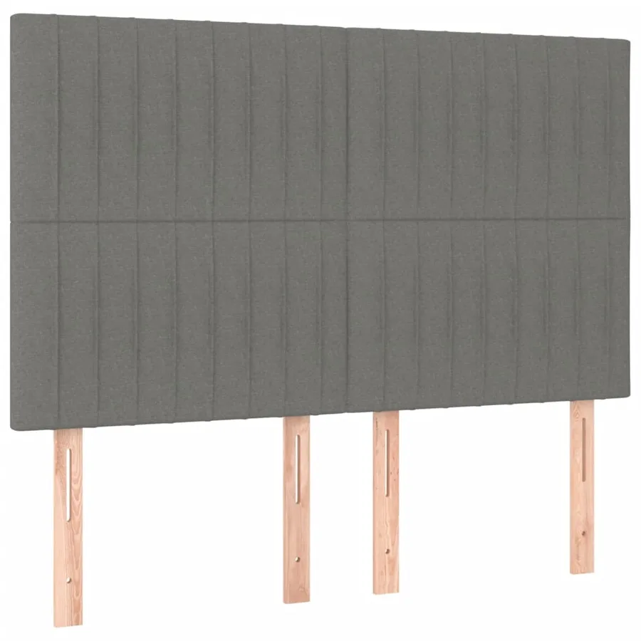 Sommier à lattes de lit avec matelas Gris foncé 140x200cm Tissu - 6