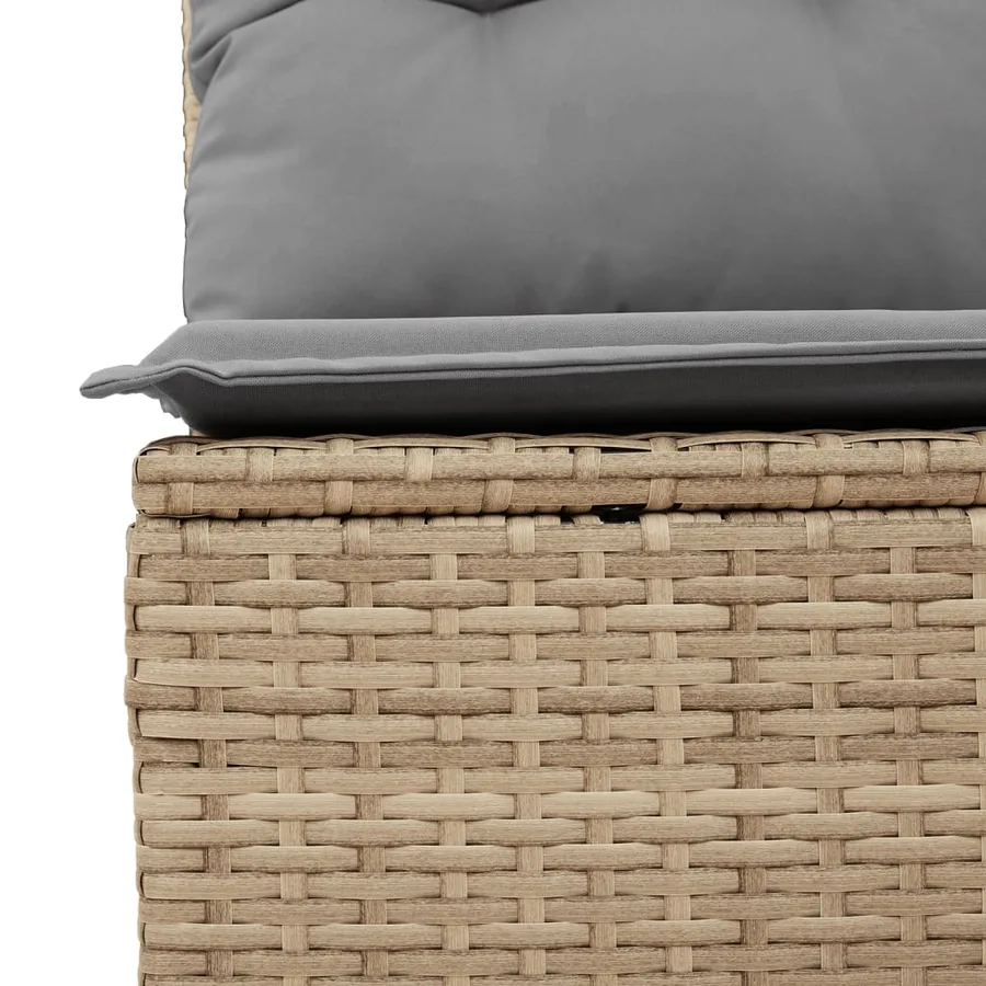 Salon de jardin avec coussins 9 pcs beige résine tressée - 18