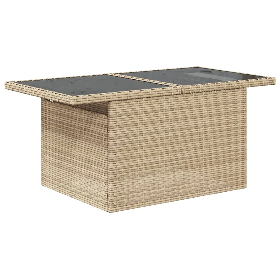 Salon de jardin avec coussins 9 pcs beige résine tressée - 5