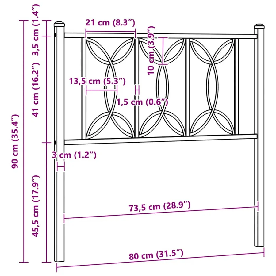 Tête de lit de remplacement métal blanc 75 cm - 6