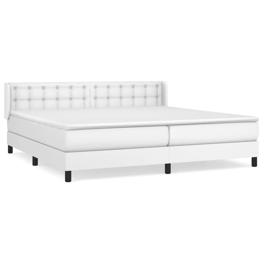 Sommier à lattes de lit avec matelas Blanc 200x200cm Similicuir - 2