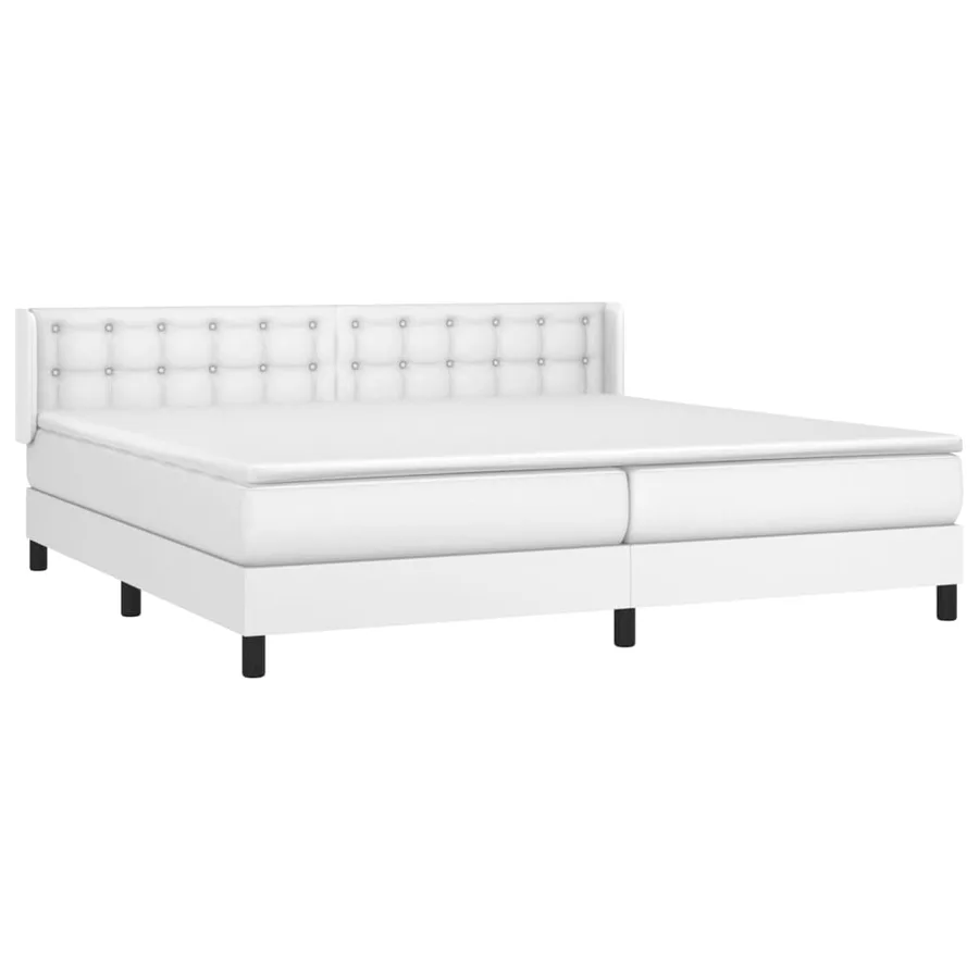 Sommier à lattes de lit avec matelas Blanc 200x200cm Similicuir - 3