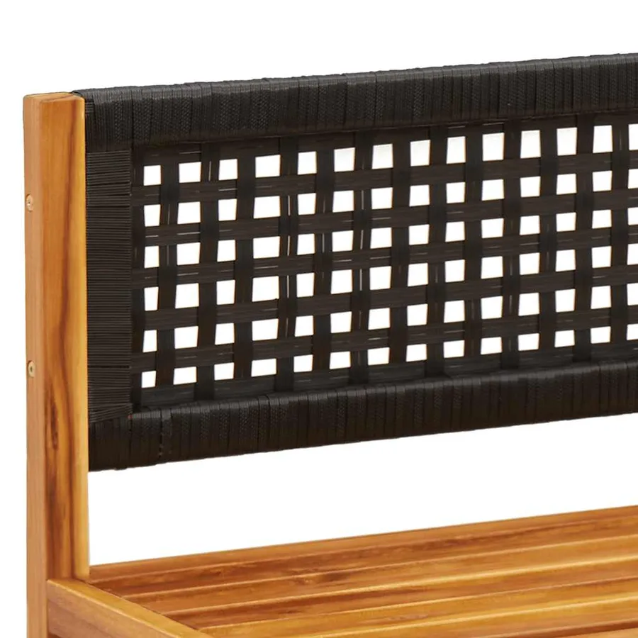 Canapé de jardin sans accoudoirs avec coussins en bois d'acacia et rotin - 7