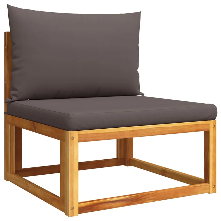 Ensemble de canapés de jardin 11 pièces avec coussins en bois d'acacia et corde - 7
