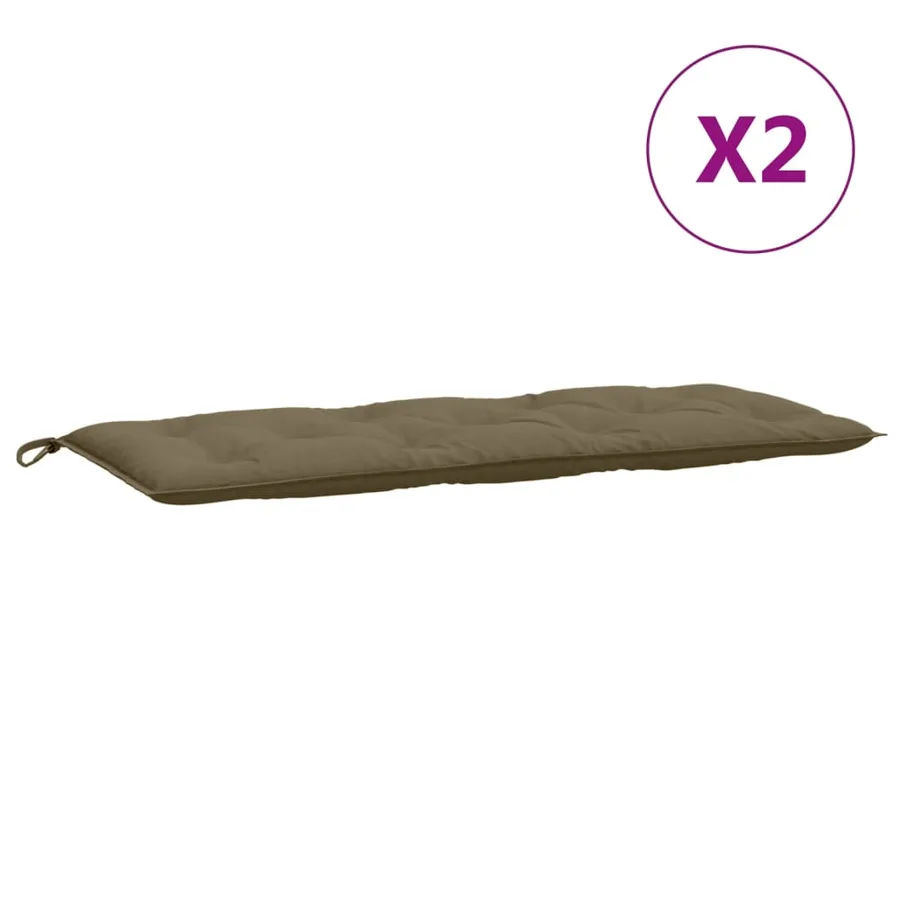 Coussins de banc de jardin lot de 2 taupe mélangé tissu - 4