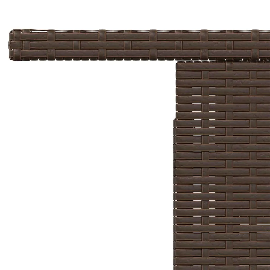 Table de jardin dessus en verre marron 100x55x73 cm poly rotin - 11