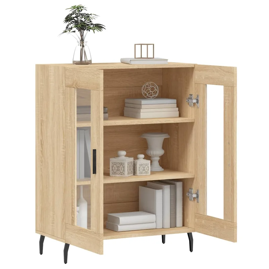 Buffet chêne sonoma 69,5x34x90 cm bois d'ingénierie - 4