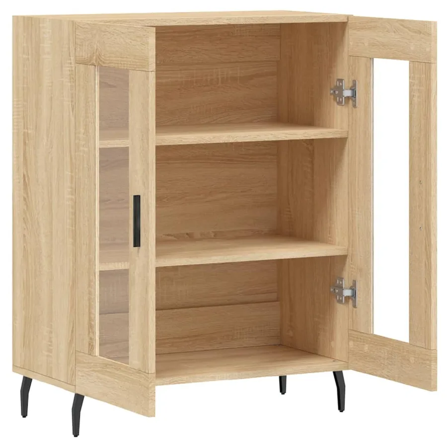 Buffet chêne sonoma 69,5x34x90 cm bois d'ingénierie - 6