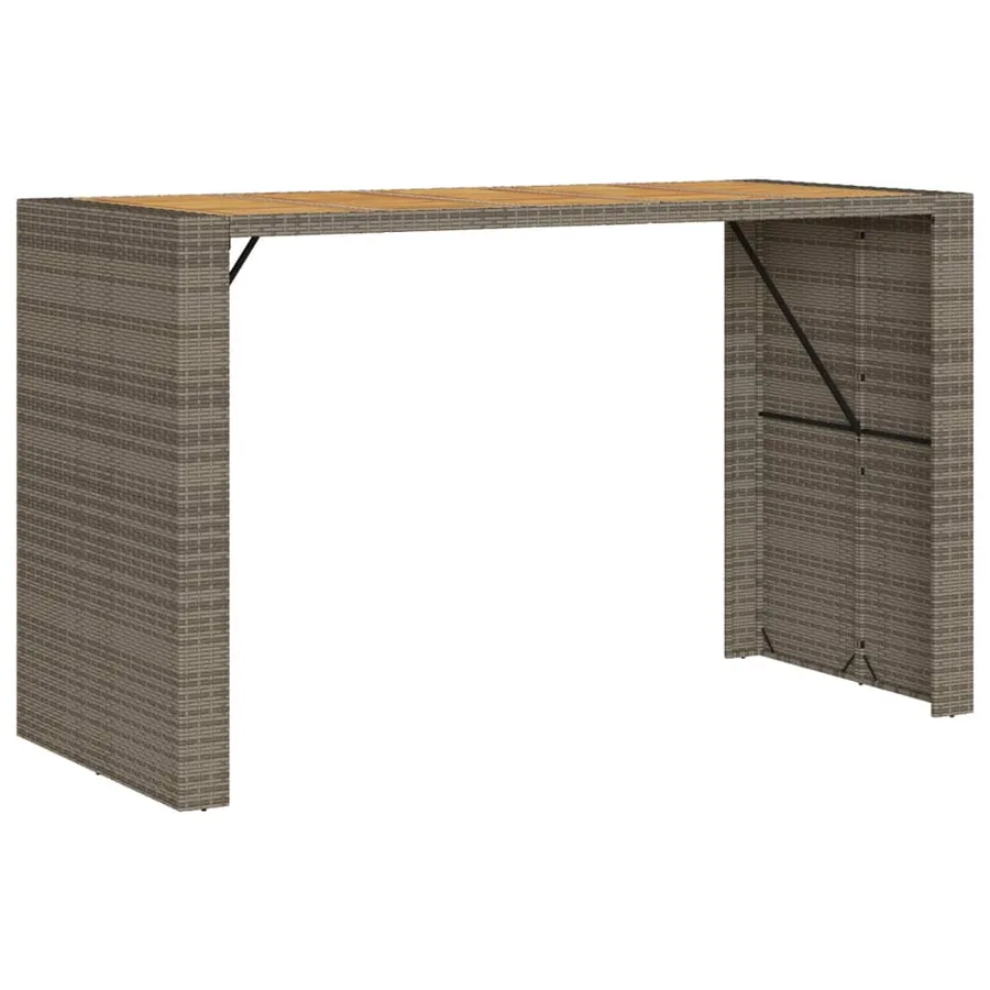 Table de bar de jardin et dessus en bois acacia résine tressée - 2