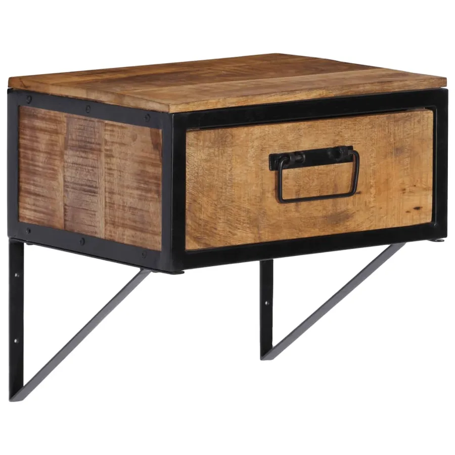 Table de chevet 40x35x40 cm bois de manguier massif - 10