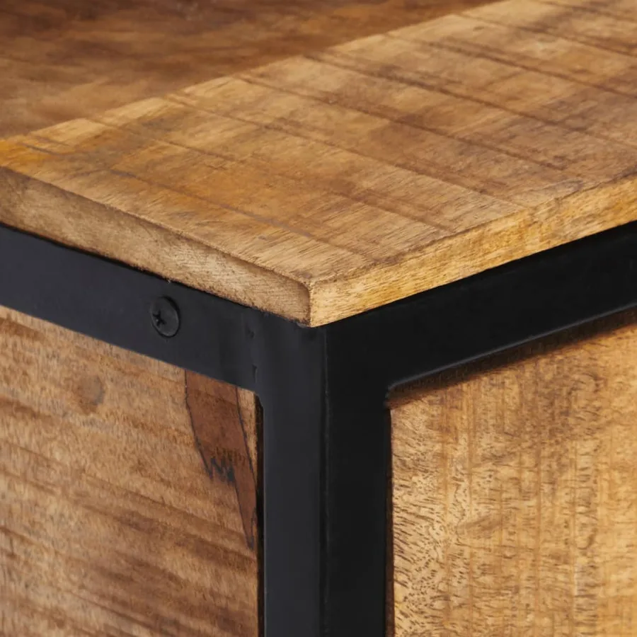 Table de chevet 40x35x40 cm bois de manguier massif - 7