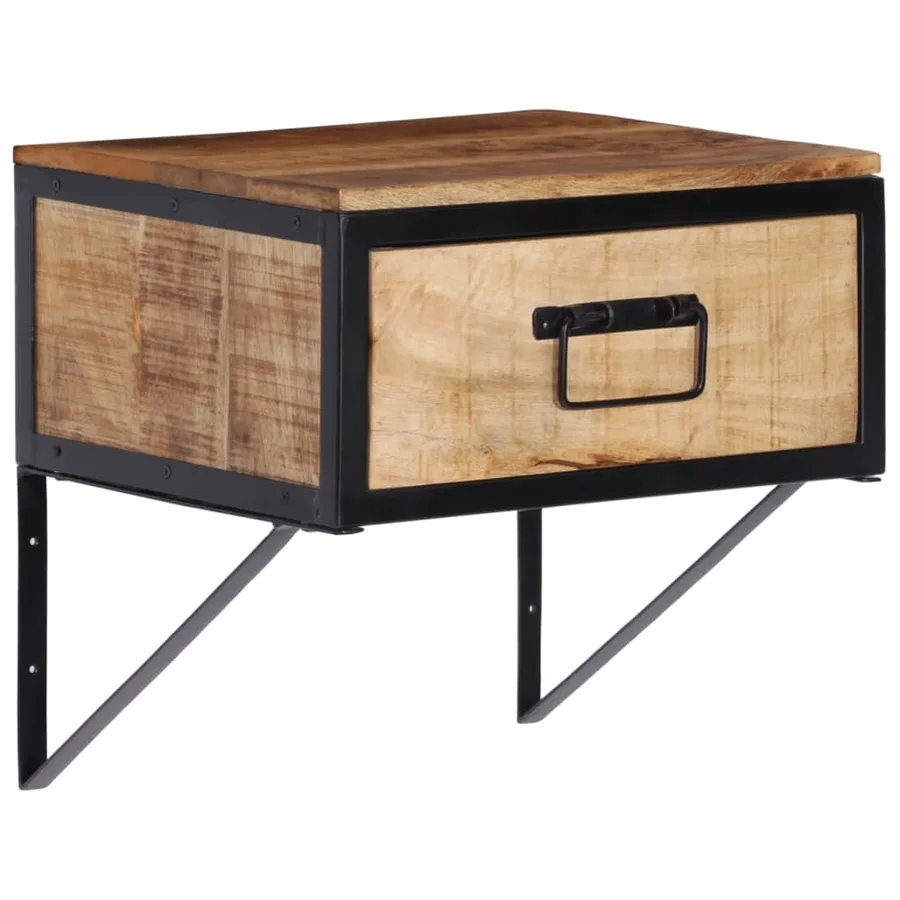 Table de chevet 40x35x40 cm bois de manguier massif - 9