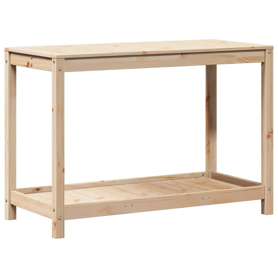 Table de rempotage avec étagère 108x50x75 cm bois massif de pin - 2