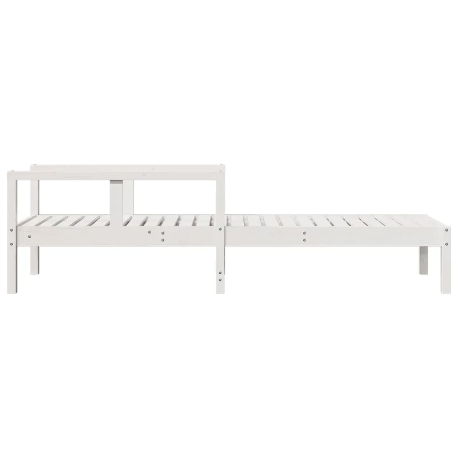 Chaise longue blanc 199,5x62x55 cm bois massif de pin - 5