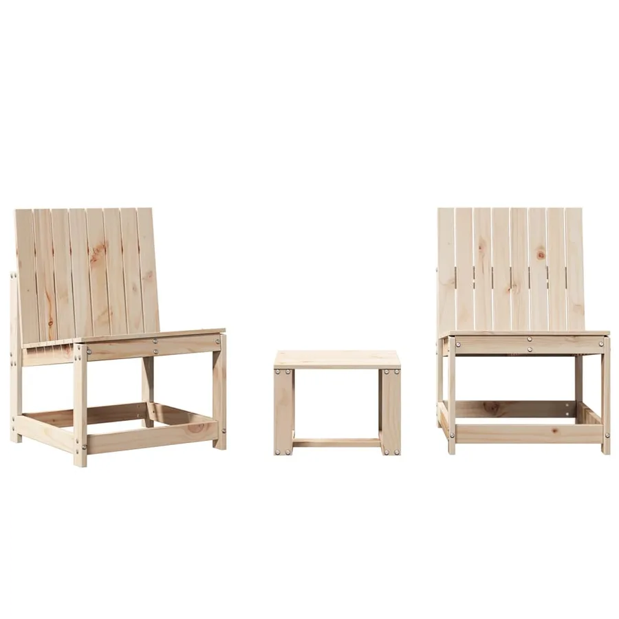 Salon de jardin 3 pcs bois massif de pin - 2