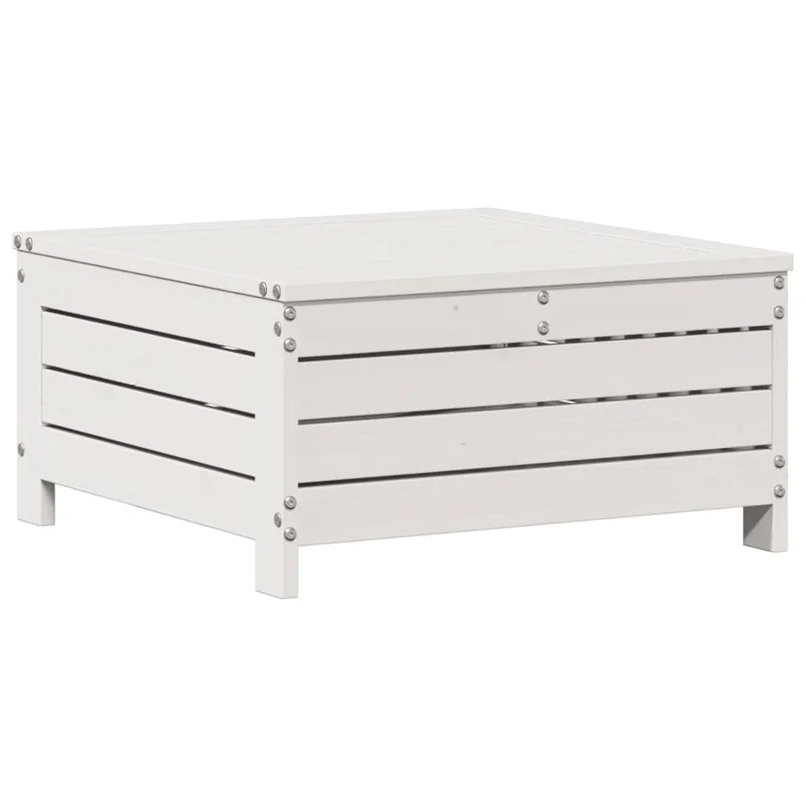 Salon de jardin avec coussins 8 pcs blanc bois de pin massif - 7