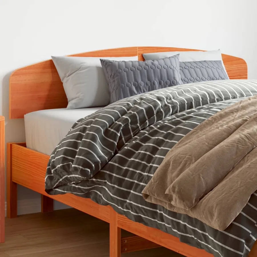 Tête de lit cire marron 140 cm bois massif de pin