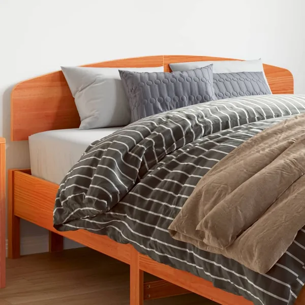 Tête de lit cire marron 140 cm bois massif de pin
