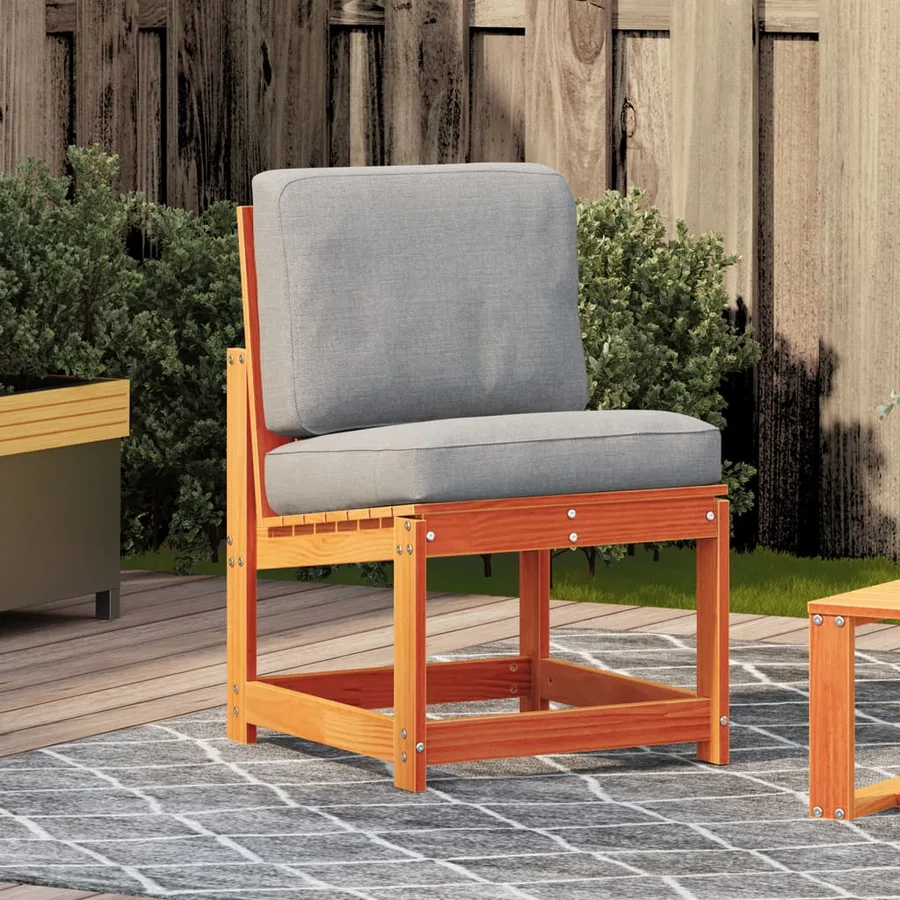 Chaise de jardin cire marron 50,5x55x77 cm bois de pin massif - 3
