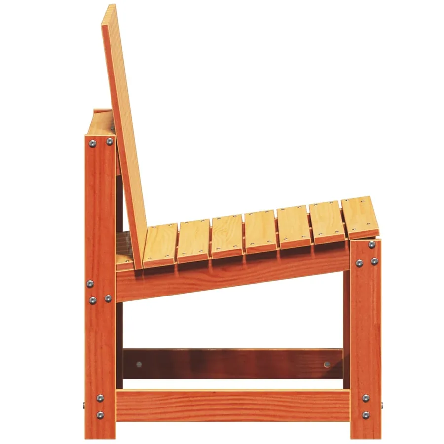 Chaise de jardin cire marron 50,5x55x77 cm bois de pin massif - 5