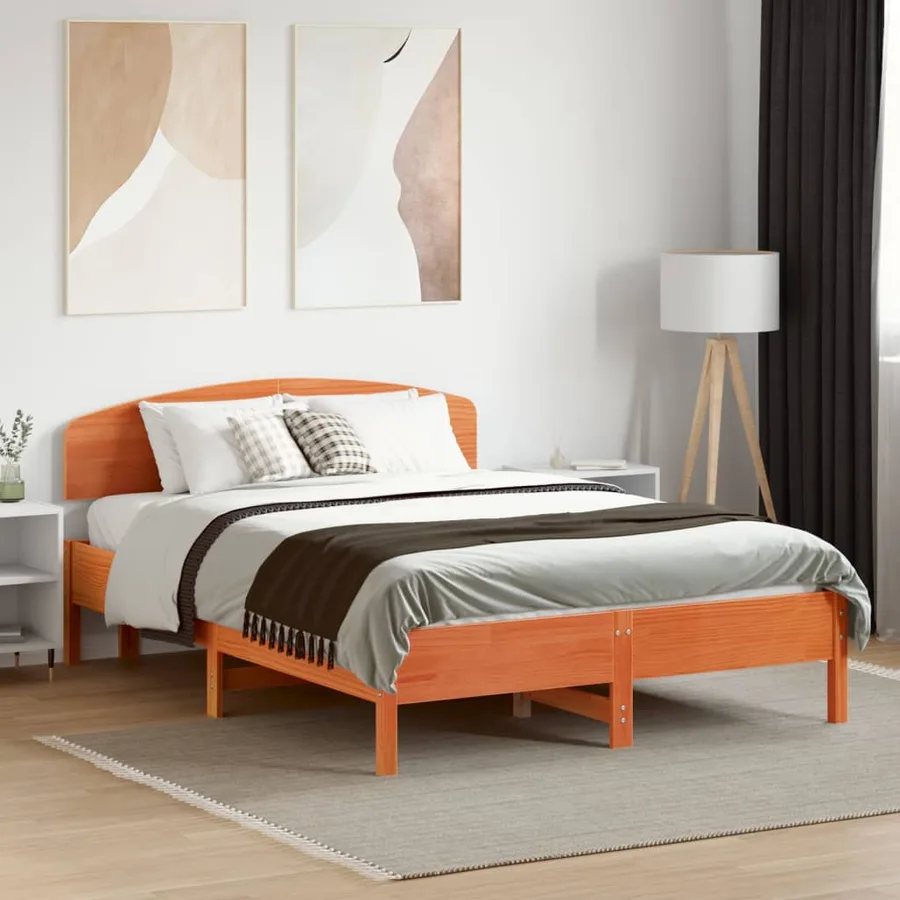 Tête de lit cire marron 120 cm bois massif de pin - 3