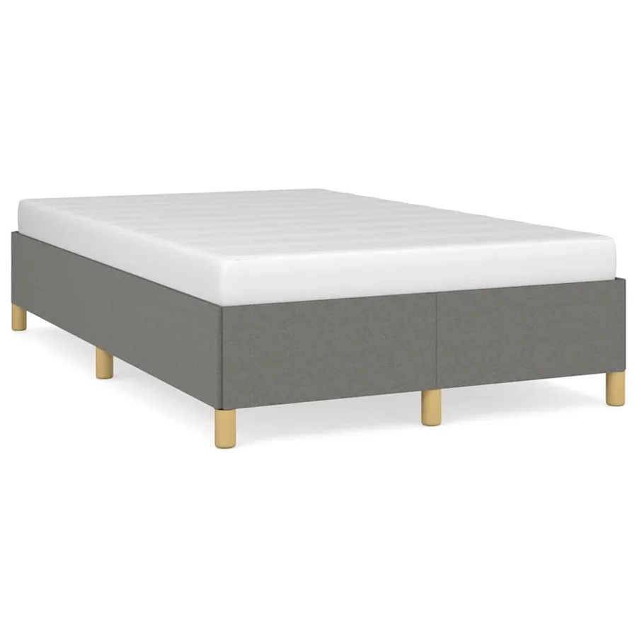 Cadre de lit sans matelas gris foncé 120x190 cm tissu - 2
