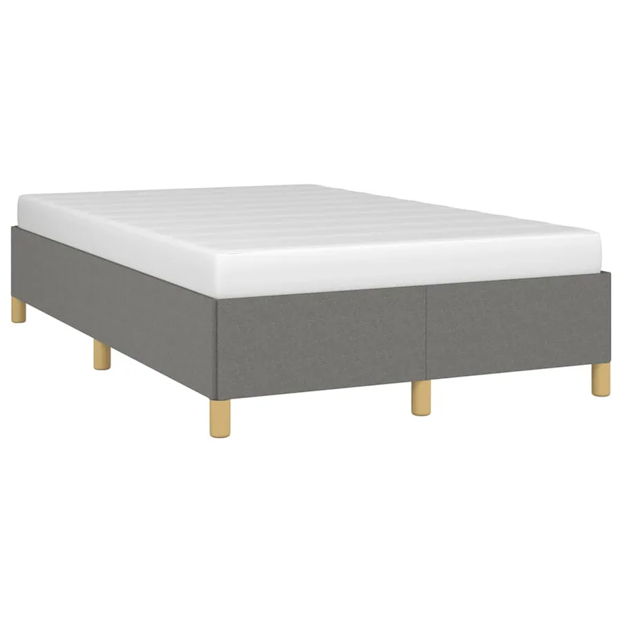 Cadre de lit sans matelas gris foncé 120x190 cm tissu - 4