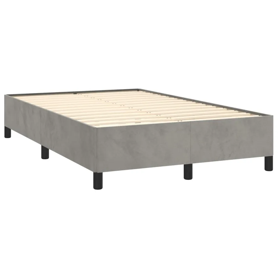 Cadre de lit sans matelas gris clair 120x190 cm velours - 3