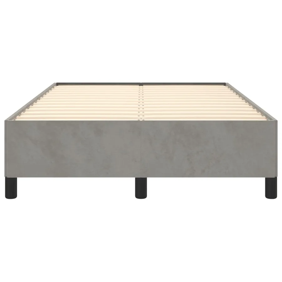 Cadre de lit sans matelas gris clair 120x190 cm velours - 5