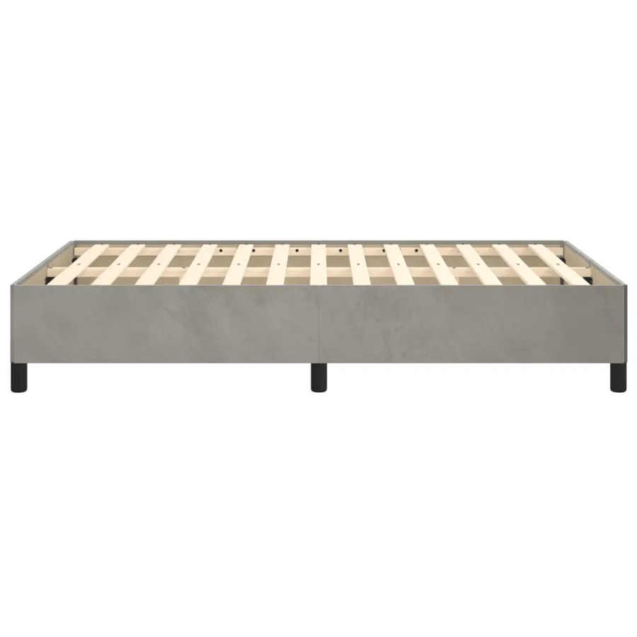 Cadre de lit sans matelas gris clair 120x190 cm velours - 6