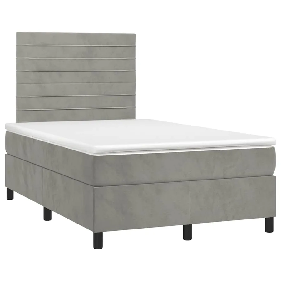 Sommier à lattes de lit avec matelas LED gris clair 120x190 cm - 3