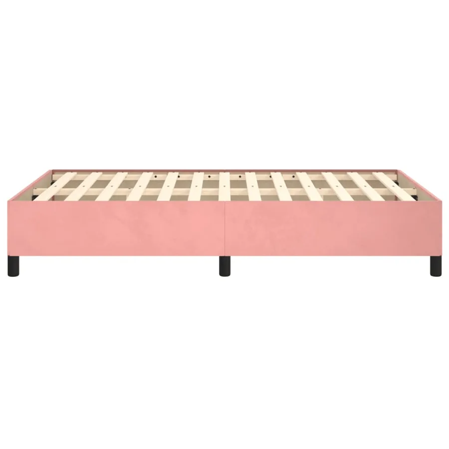 Cadre de lit sans matelas rose 120x190 cm velours - 6
