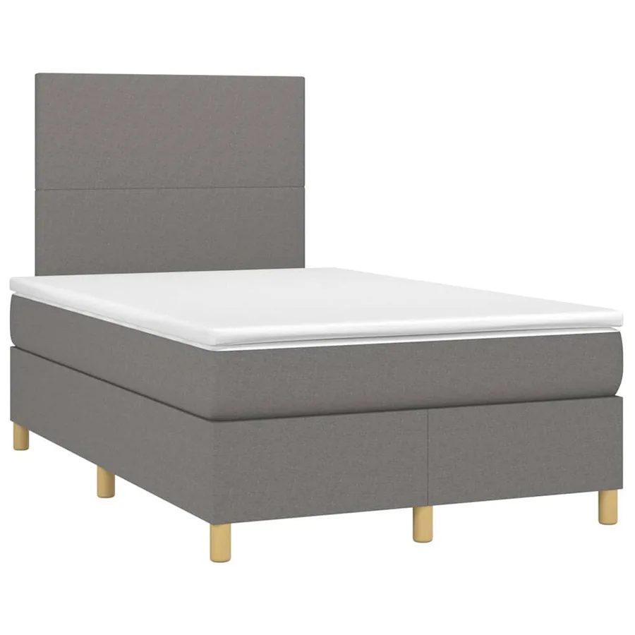 Sommier à lattes de lit avec matelas gris foncé 120x190cm tissu - 2