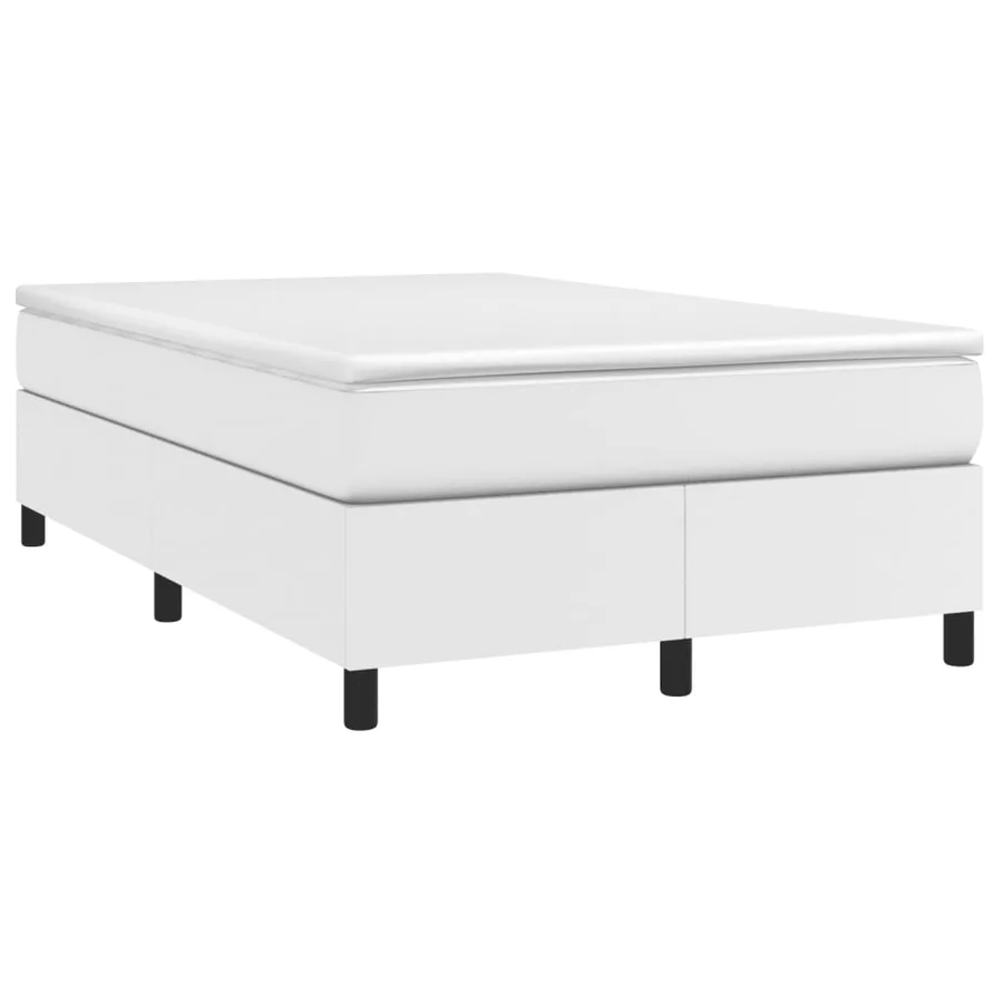 Sommier à lattes de lit avec matelas blanc 120x190cm similicuir - 2