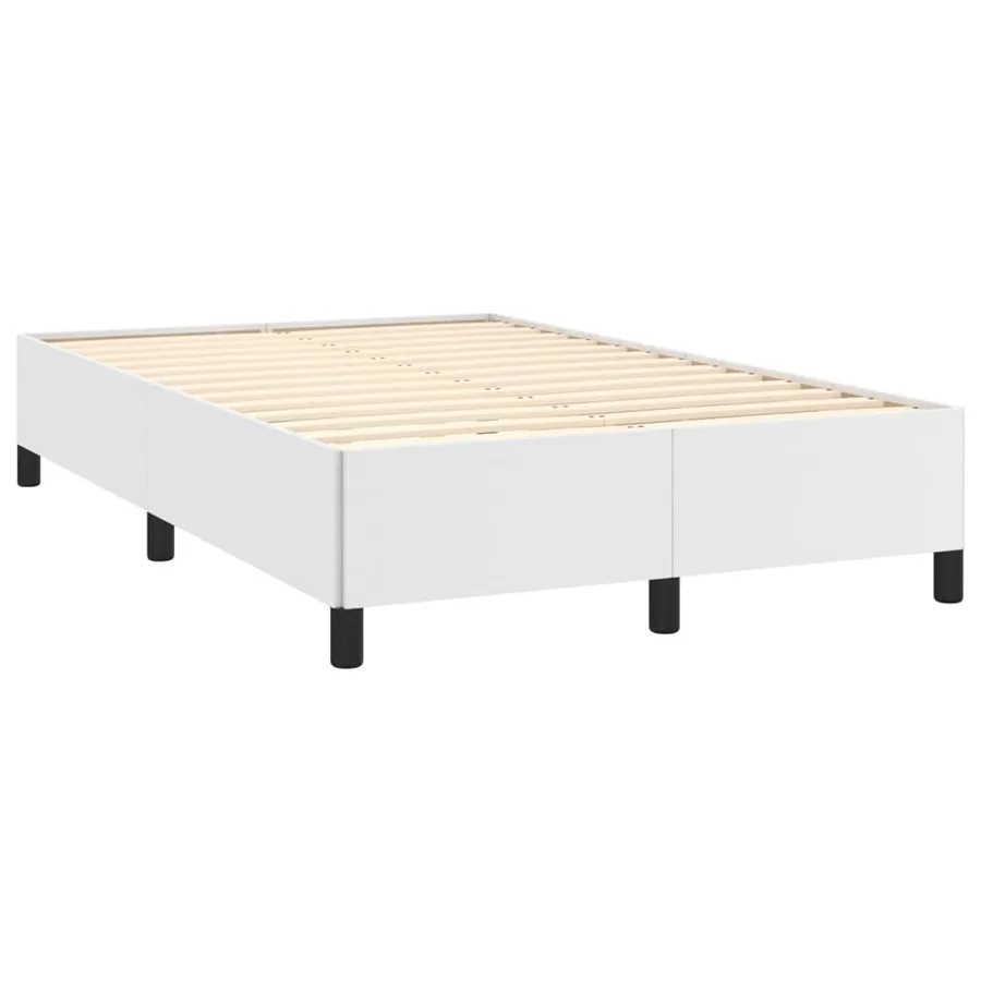 Sommier à lattes de lit avec matelas blanc 120x190cm similicuir - 4