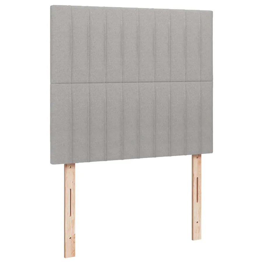 Sommier à lattes de lit et matelas gris clair 120x190 cm tissu - 7