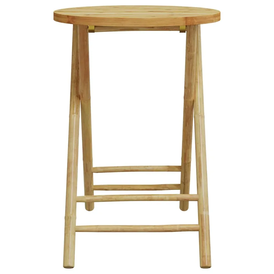 Ensemble de bistro pliante 3 pcs et coussins blanc crème bambou - 8