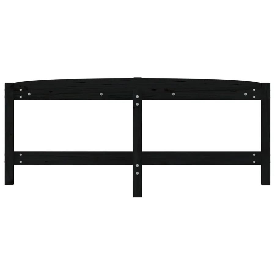 Table basse Noir 118x63x45 cm Bois massif de pin - 5