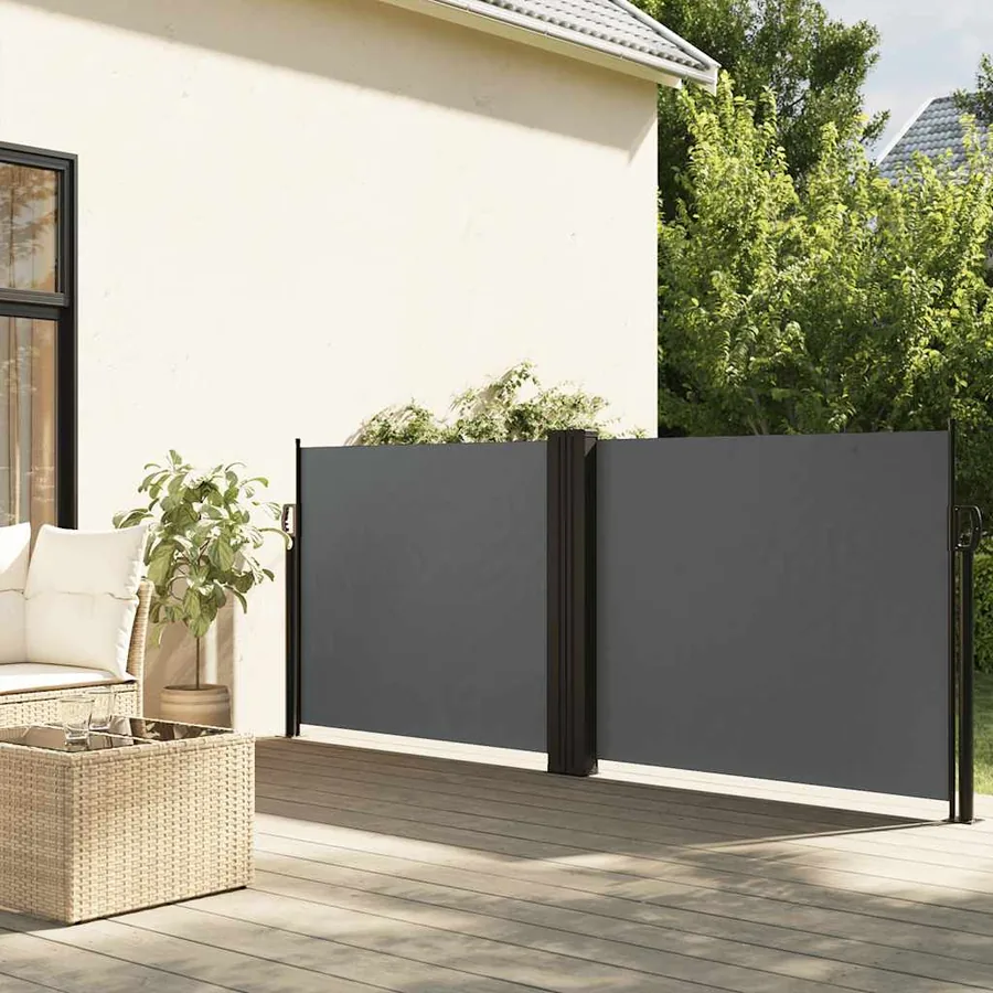 Auvent latéral rétractable anthracite 100x600 cm