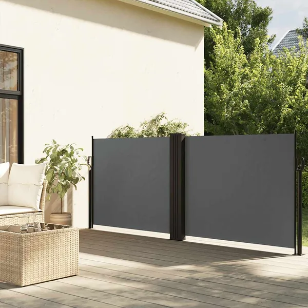 Auvent latéral rétractable anthracite 100x600 cm