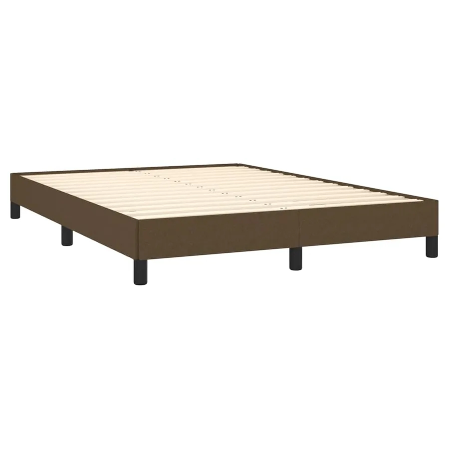 Cadre de lit sans matelas marron foncé 140x200 cm tissu - 4