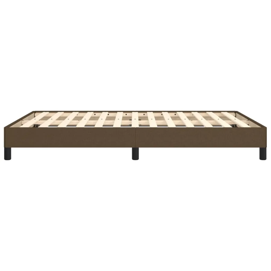 Cadre de lit sans matelas marron foncé 140x200 cm tissu - 6