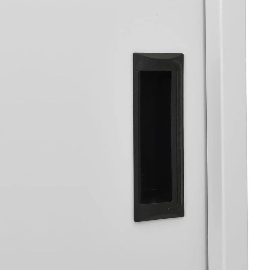 Armoire à bureau porte coulissante Gris clair 90x40x180cm Acier - 7