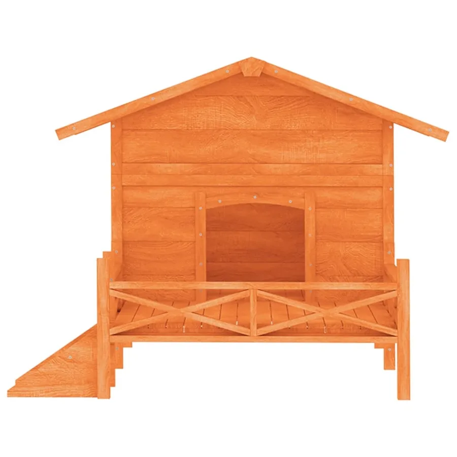 Chenil marron 159x120x88,5 cm bois de pin solide - 5