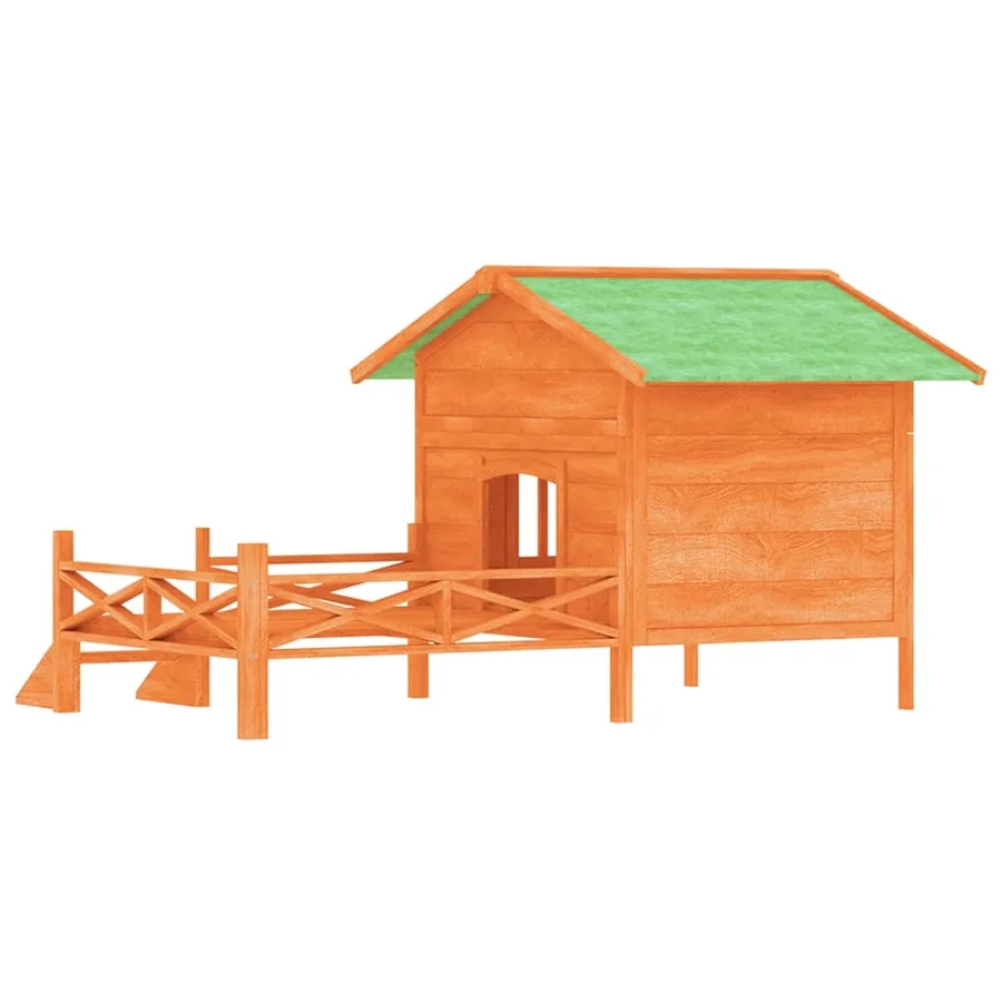Chenil marron 159x120x88,5 cm bois de pin solide - 6