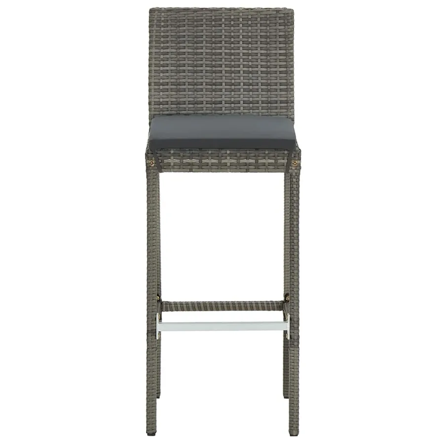 Ensemble de bar de jardin 7 pcs gris bois massif acacia rotin - 6
