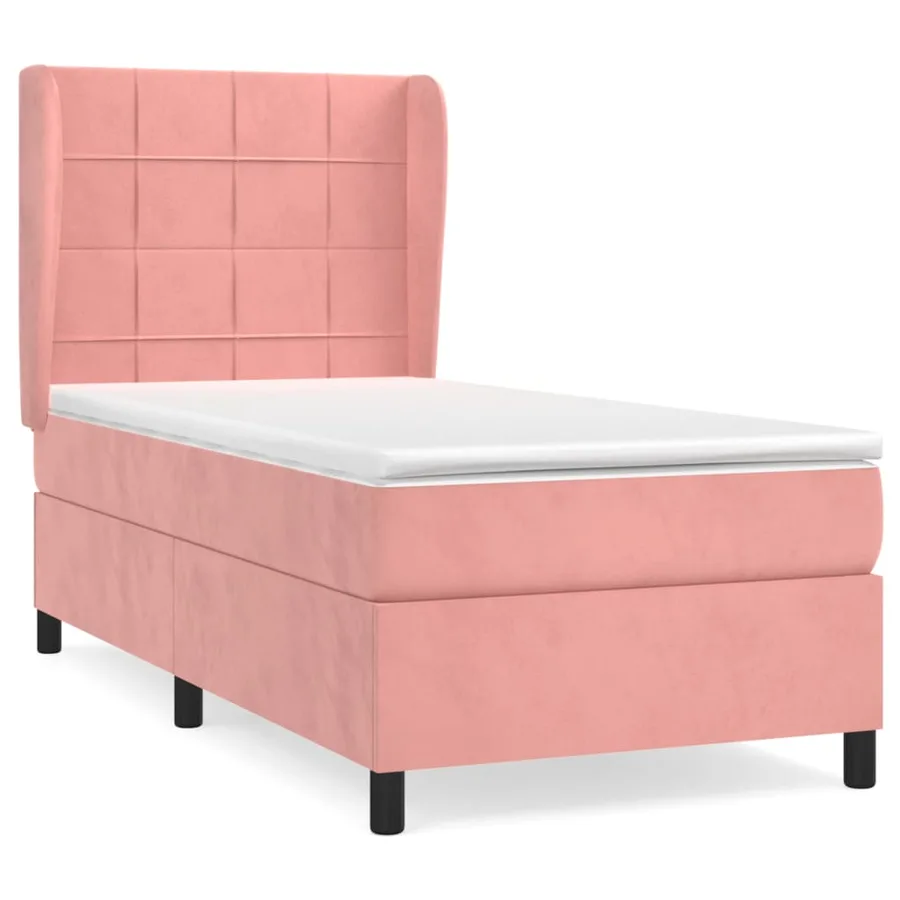 Sommier à lattes de lit avec matelas Rose 100x200 cm Velours - 2
