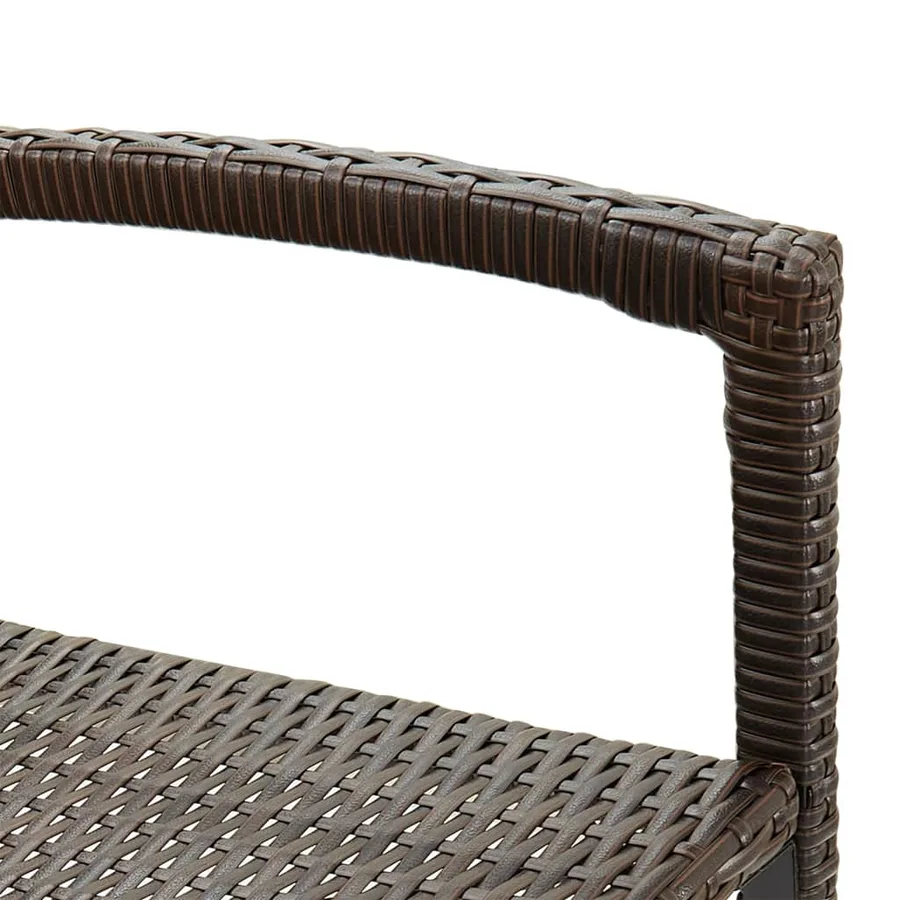 Ensemble de bar de jardin 5 pcs marron bois massif acacia rotin - 9