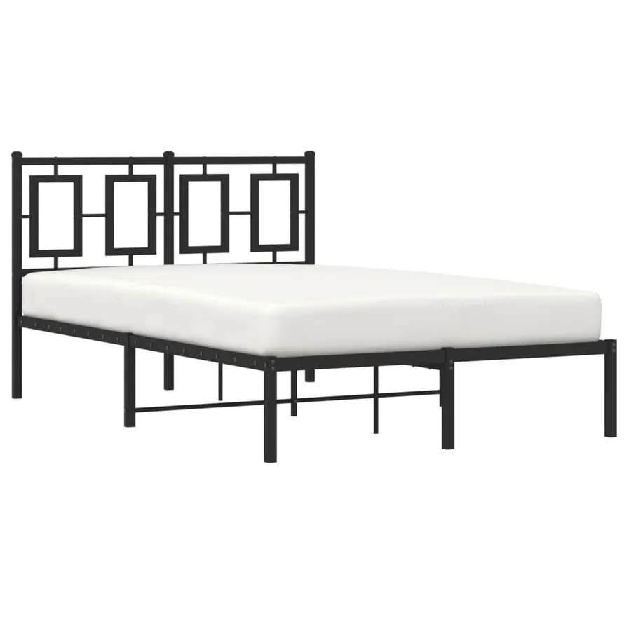 Cadre de lit métal sans matelas avec tête de lit noir 120x190cm - 4