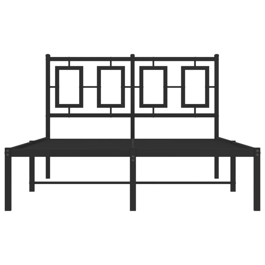 Cadre de lit métal sans matelas avec tête de lit noir 120x190cm - 5
